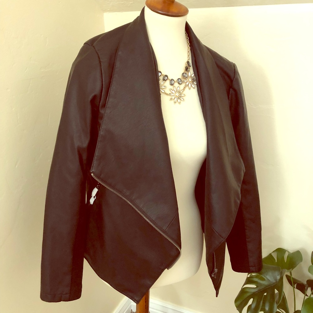 Soft black leather moto jacket from BB Dakota.